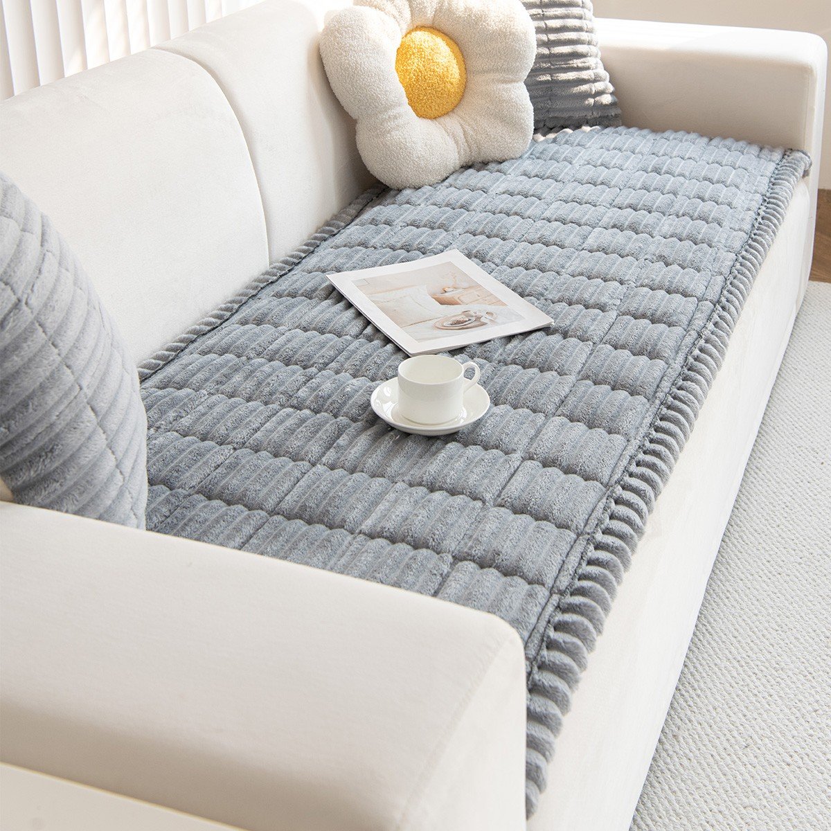 20342 ΑΝΩΣΤΡΩΜΑ ΚΑΝΑΠΕ ASPEN LIGHT GREY (70X180) MELINEN - Image 1