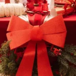 Beauty Home Βελούδινος Κόκκινος Φιόγκος με Γκλίτερ 30 x 37 cm - Image 2