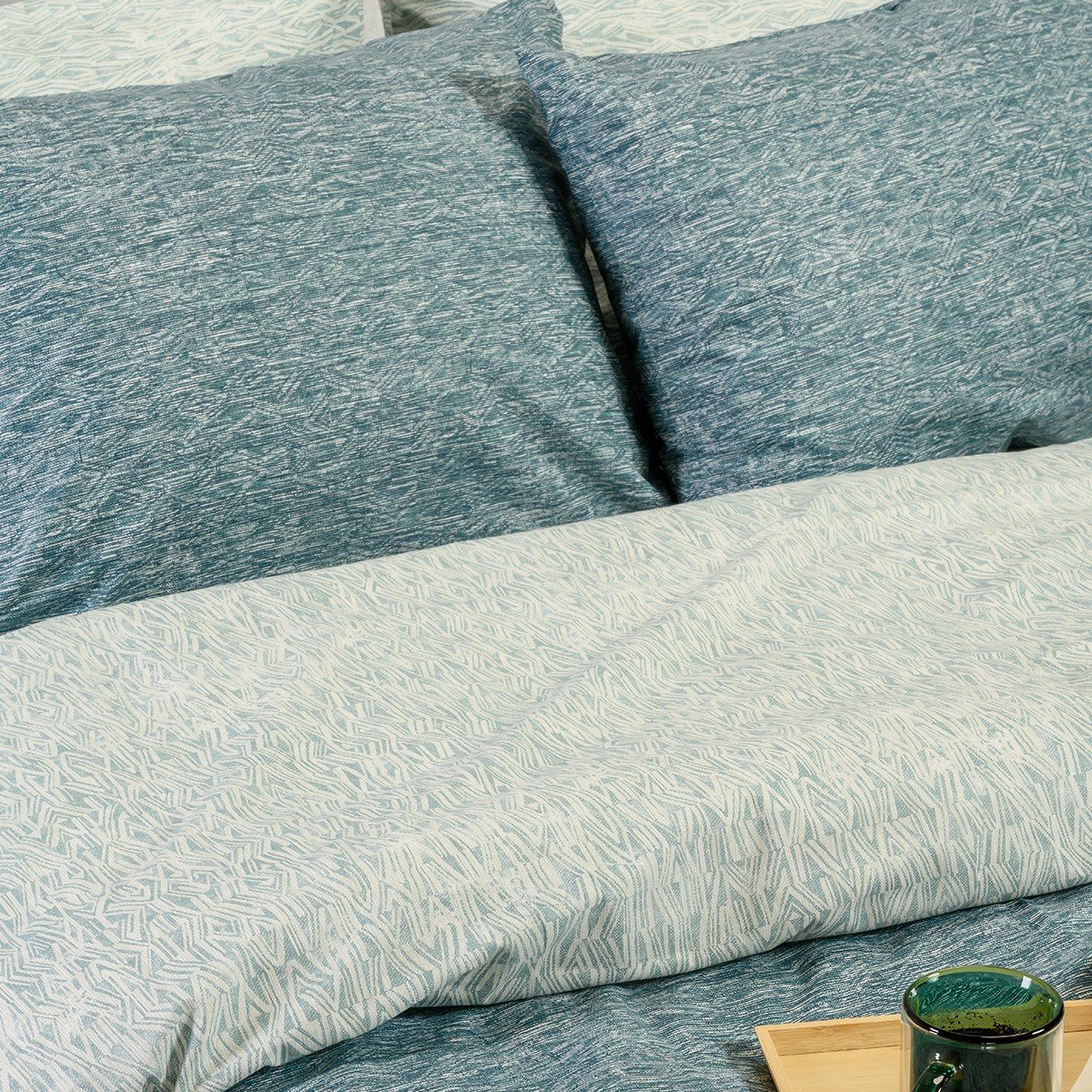 21010 ΣΕΤ ΜΑΞΙΛΑΡΟΘΗΚΕΣ (Π) RAFAELO PETROL CASUAL LINE (50X70) MELINEN - Image 1