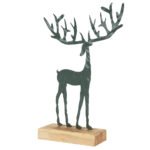 Beauty Home ΜΕΤΑΛΛΙΚΟΣ ΤΑΡΑΝΔΟΣ ΜΕ ΒΑΣΗ DARK GREEN 5 x 15 x 23,5 CM