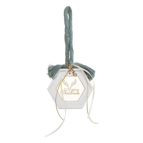 Beauty Home ΚΡΕΜΑΣΤΟ ΠΟΛΥΓΩΝΟ ΚΕΡΑΜΙΚΟ ΜΕ PLEXI MERRY CHRISTMAS ΓΑΛΑΖΟΠΡΑΣΙΝΟ