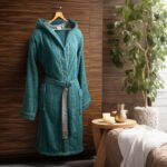 Beauty Home Μπουρνούζι με κουκούλα Art 3427 Πετρόλ Beauty Home