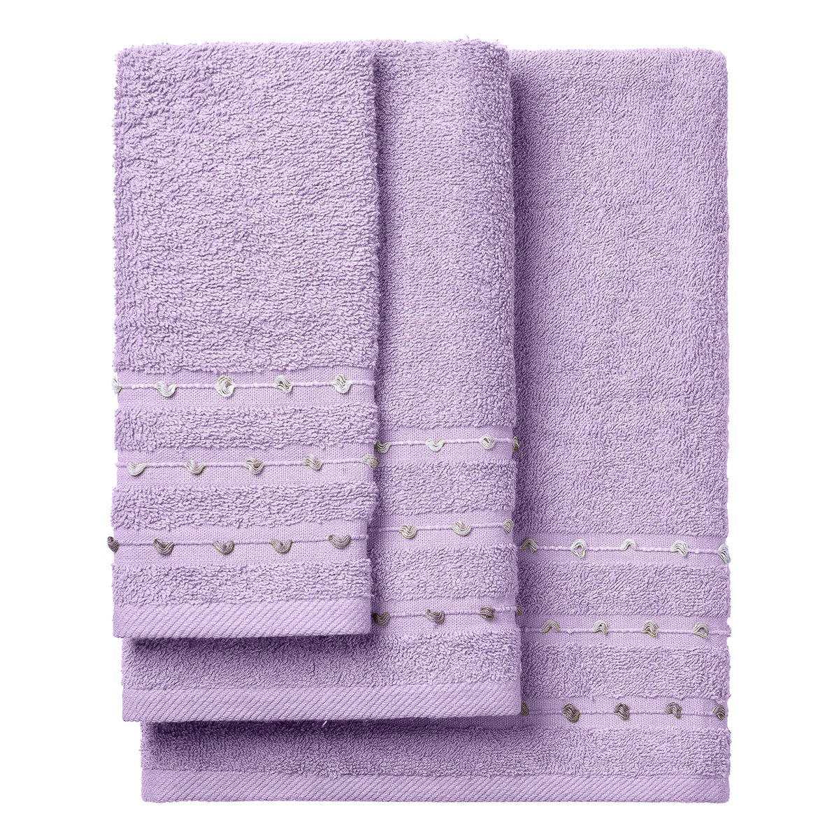 3461 Beauty Home Σετ πετσέτες Art 3461 Σετ 3τμχ Λιλά - Image 1