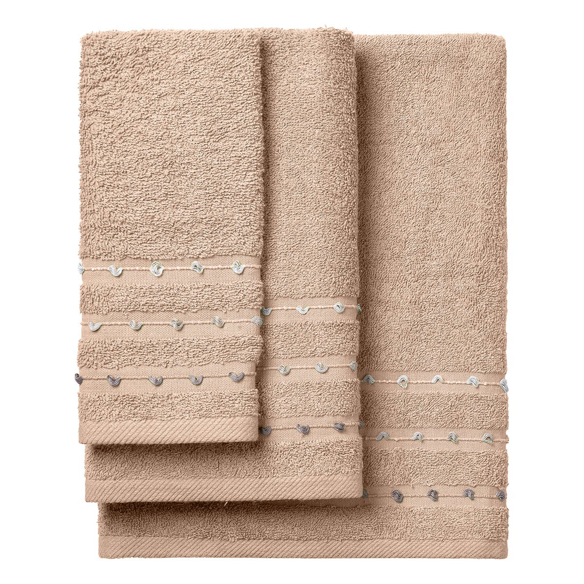 3463 Beauty Home Σετ πετσέτες Art 3463 Σετ 3τμχ Μπεζ - Image 1