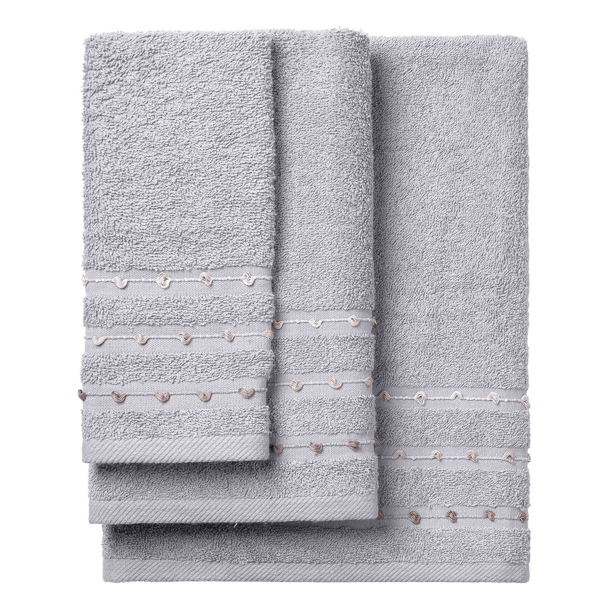 3465 Beauty Home Σετ πετσέτες Art 3465 Σετ 3τμχ Γκρι - Image 1