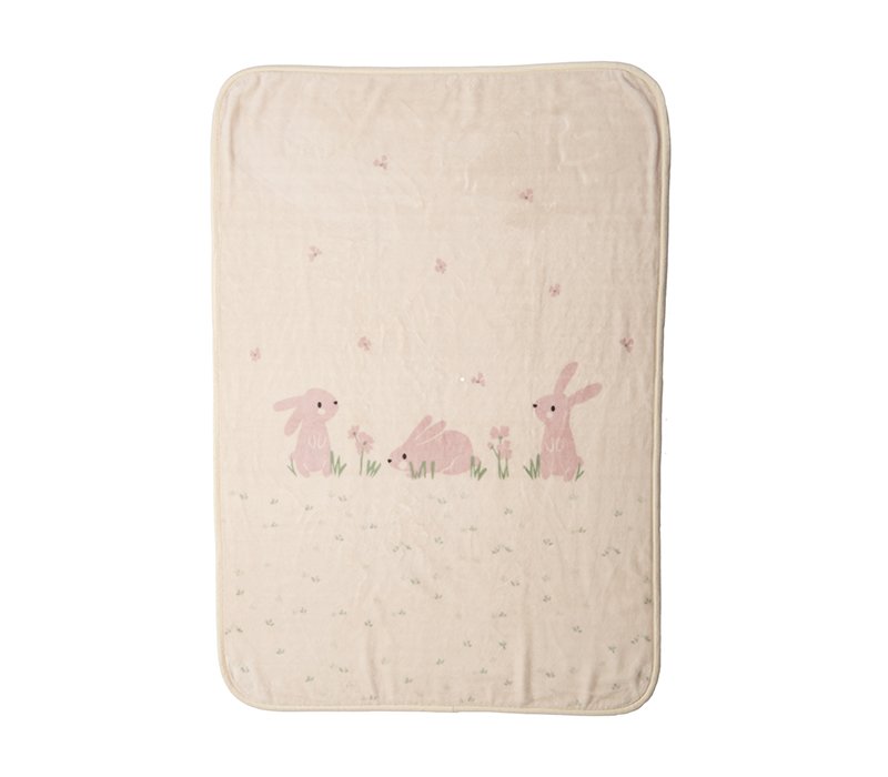 5205495615622 Βρεφική Κουβέρτα Βελουτέ Αγκαλιάς 75×100 Nef Nef Country Bunny Ivory - Image 1