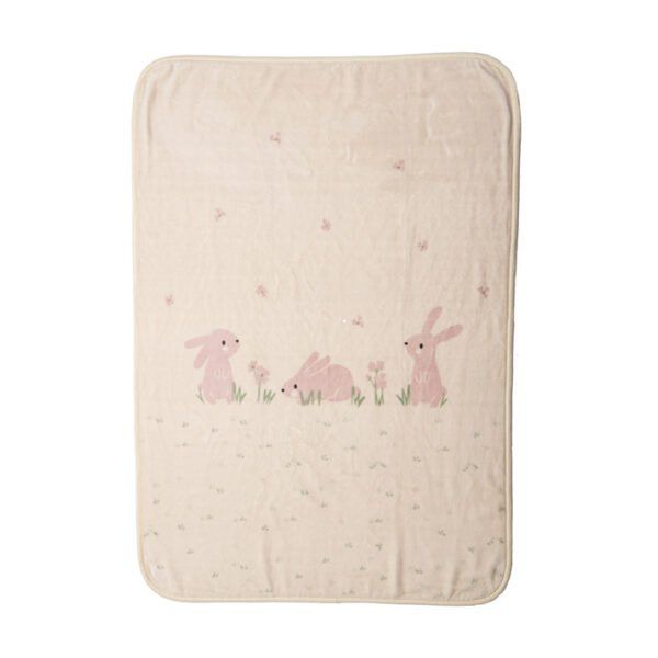 Βρεφική Κουβέρτα Βελουτέ Κούνιας 100×140 Nef Nef Country Bunny Ivory