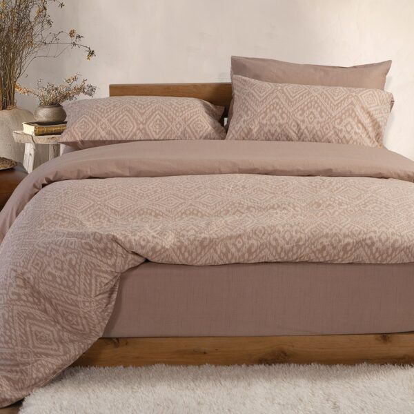 Σετ Παπλωματοθήκη Υπέρδιπλη 230×240 Nef Nef Orion Beige