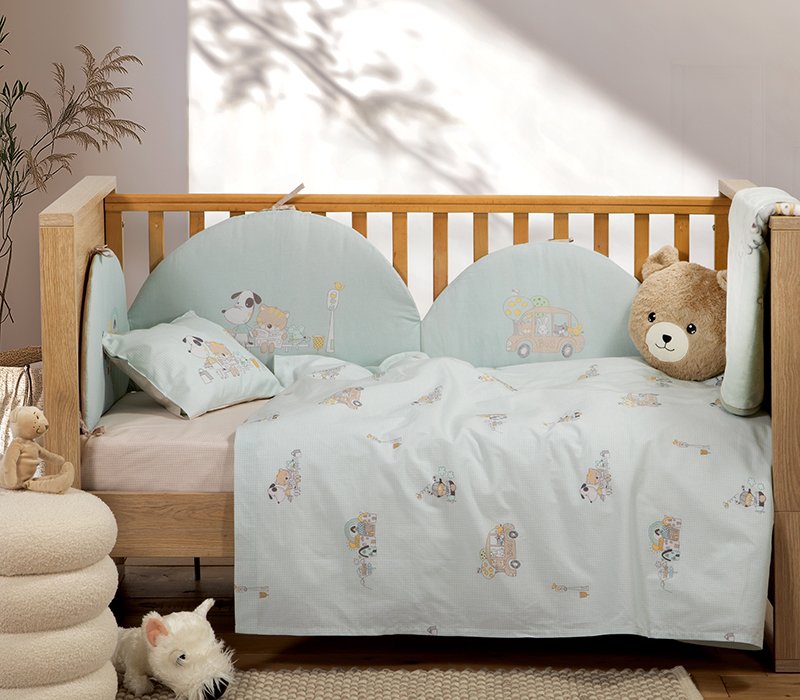 5205495617343 Σετ Σεντόνια Κούνιας 120×170 Nef Nef Life In The City Aqua - Image 1