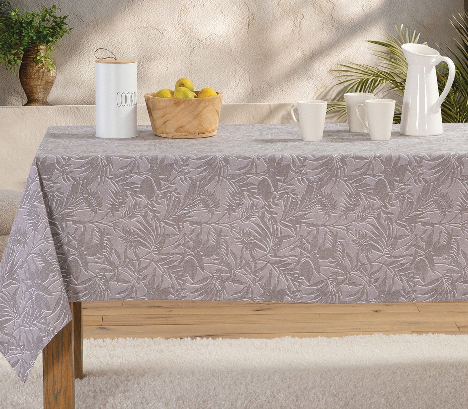 5205495617602 Αλέκιαστο Τραπεζομάντηλο 140×240 Nef Nef Dazier Grey - Image 1