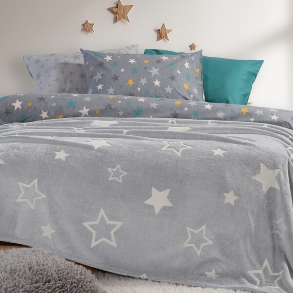 Κουβέρτα Fleece Μονή 160×220 Nef Nef Φωσφοριζέ Starlight Grey