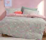 Σετ Σεντόνια Μονά Παιδικά 170×260 Nef Nef Hearts Attack Grey