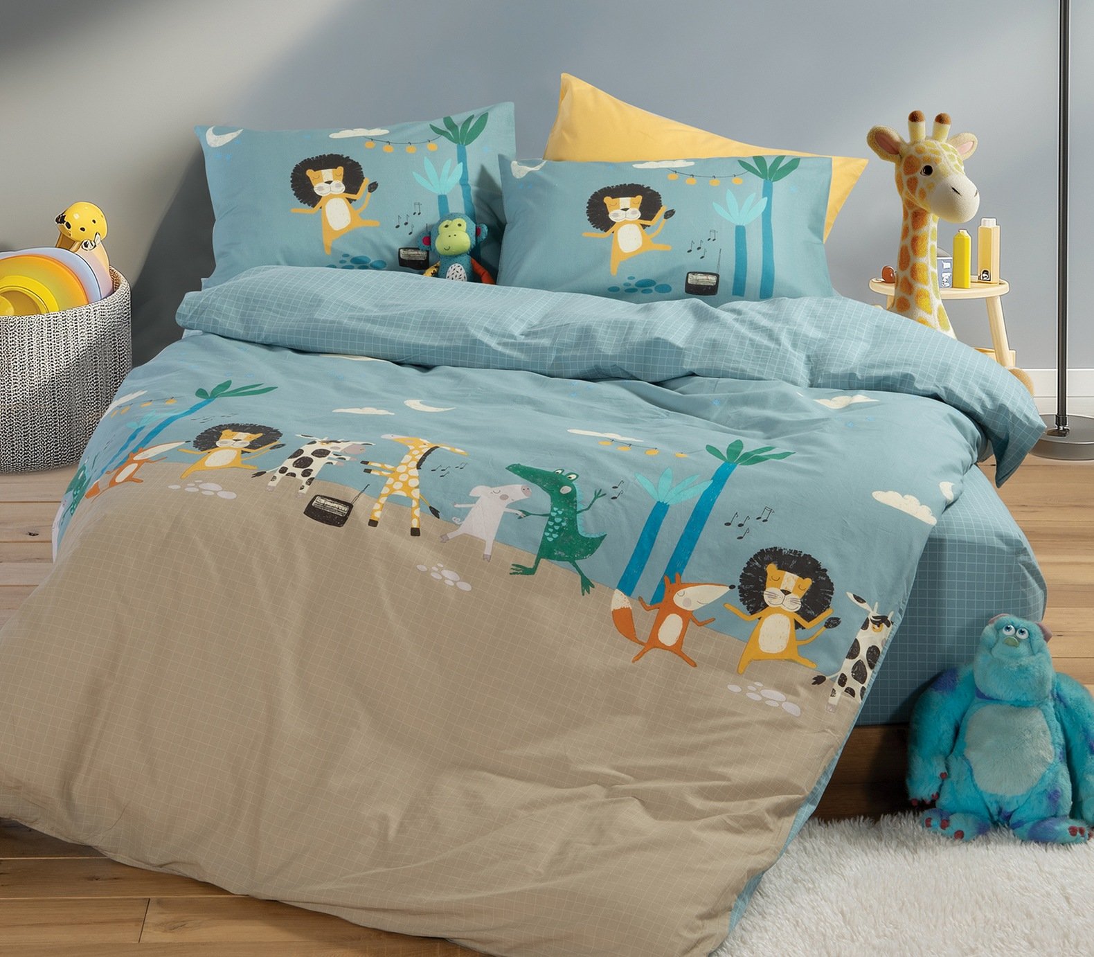 5205495620213 Σετ Παπλωματοθήκη Μονή 160×240 Nef Nef Wild Dance Blue - Image 1