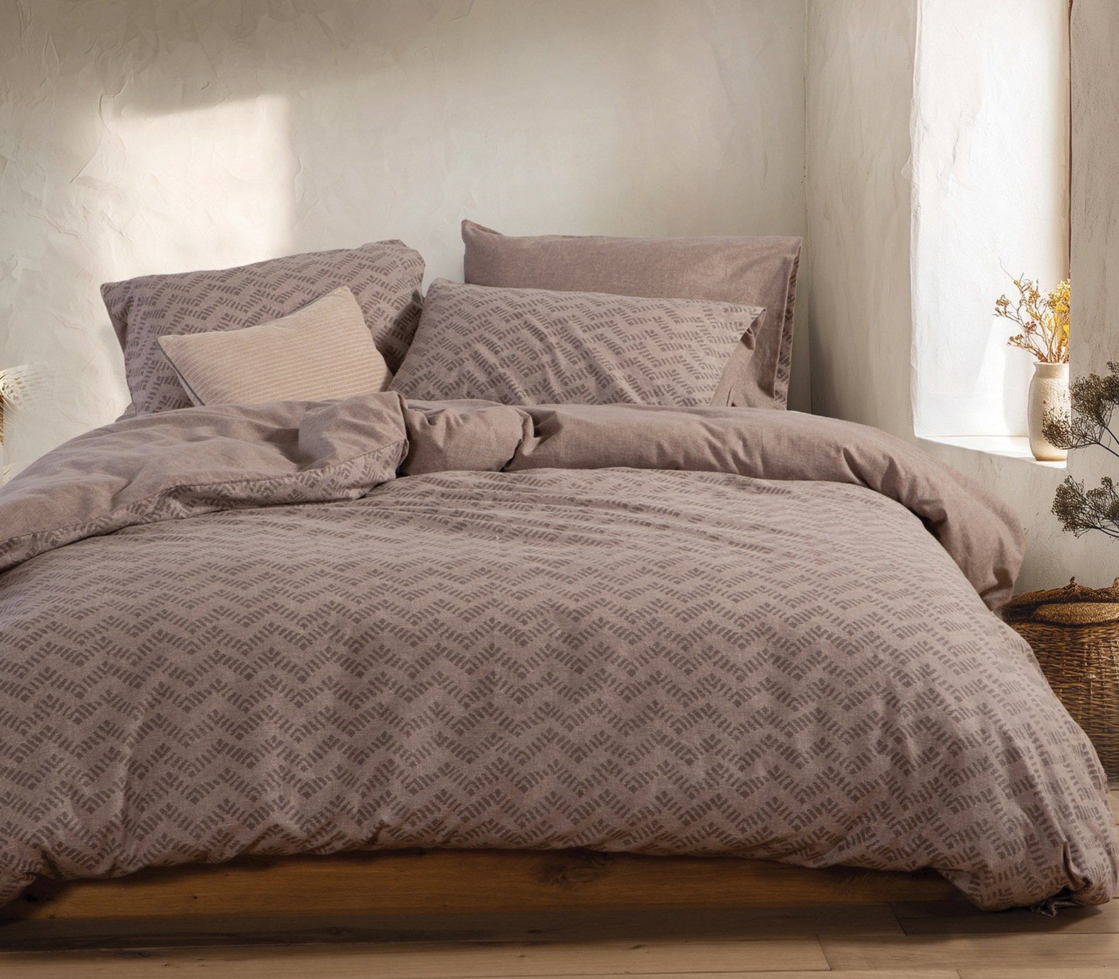 5205495622262 Σετ Φανελένια Παπλωματοθήκη Υπέρδιπλη 230×240 Nef Nef Otrando Mocca - Image 1