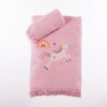 Σετ Πετσέτες Παιδικές 2 Τεμαχίων Nef Nef  Unicorns Pink