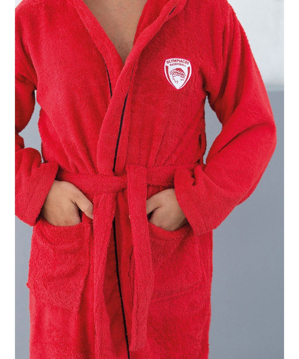 5205857160098 Μπουρνούζι Olympiacos B.C. OLYMPIACOS ADULTS Small Palamaiki - Image 1