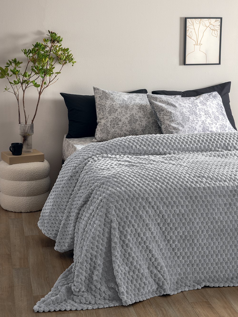 5205857280529_6_5 Κουβέρτα Fleece 220x240 ASTER GREY Γκρι Palamaiki - Image 1