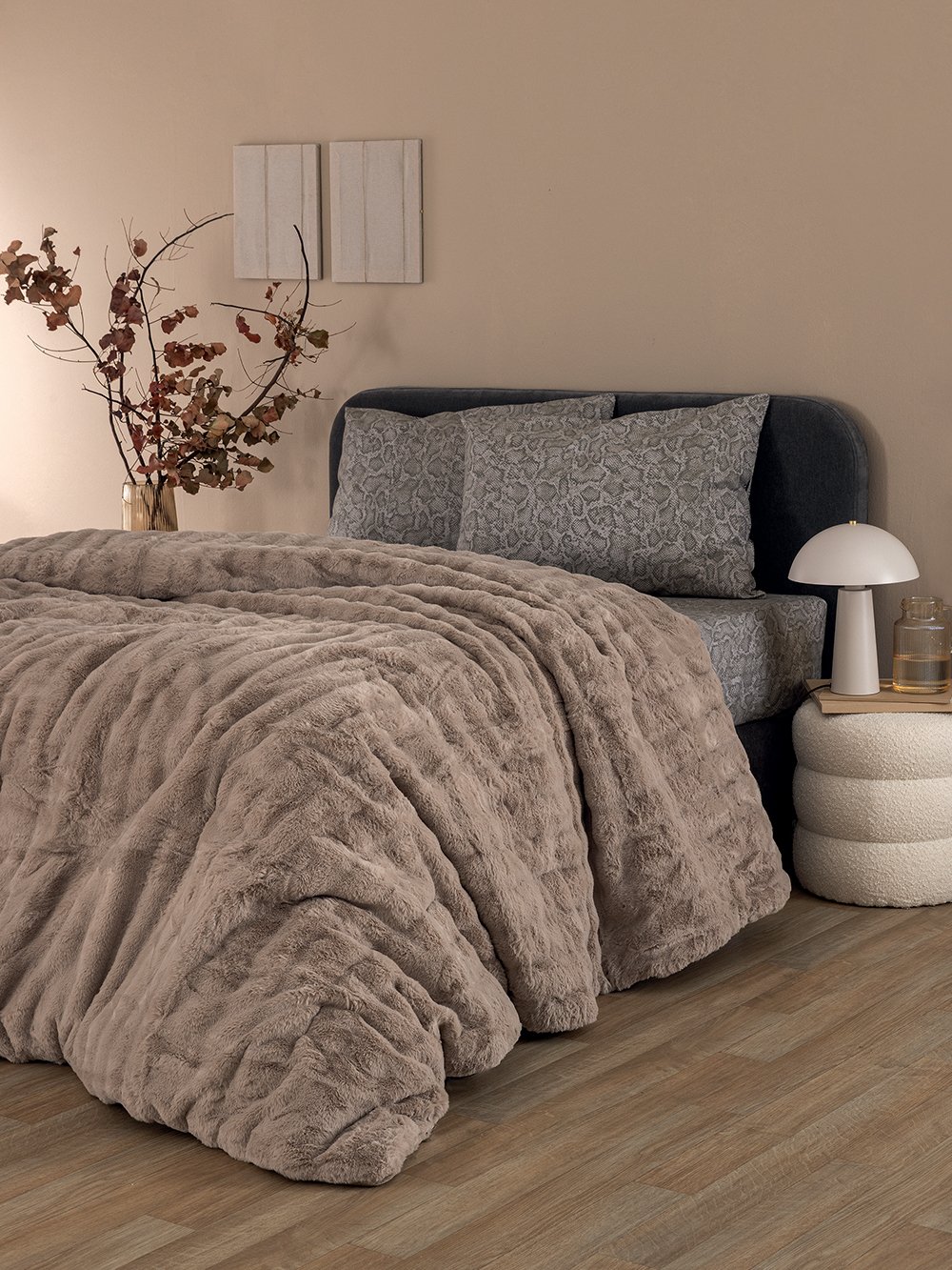 5205857290016_2 Κουβερτοπάπλωμα Υπέρδιπλο 220x240 EMBER BEIGE Μπεζ Palamaiki - Image 1