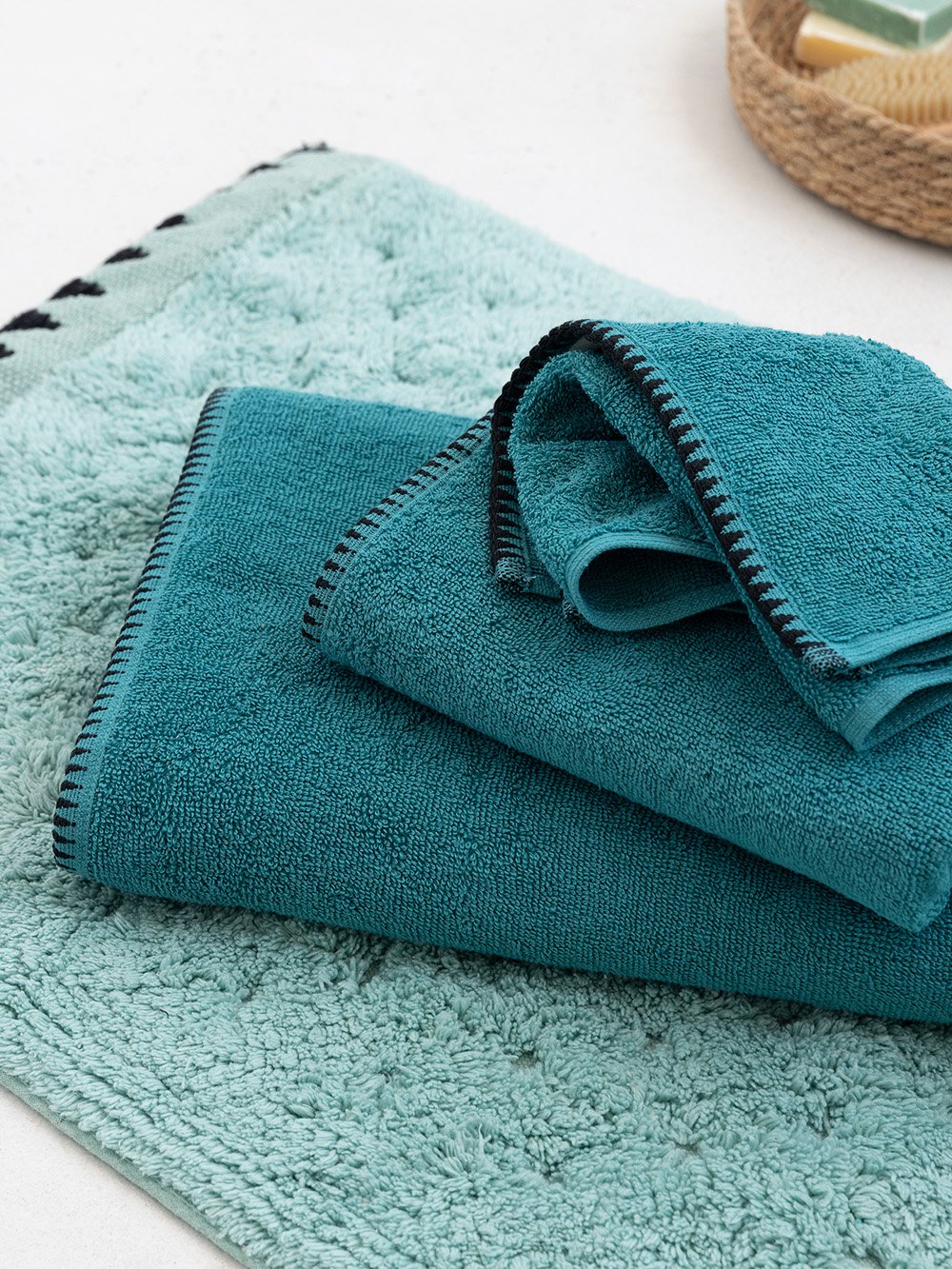 5205857290030_2 Πετσέτα Λουτρού Towels Collection 80x160 BROOKLYN PETROL Πράσινο Palamaiki - Image 1