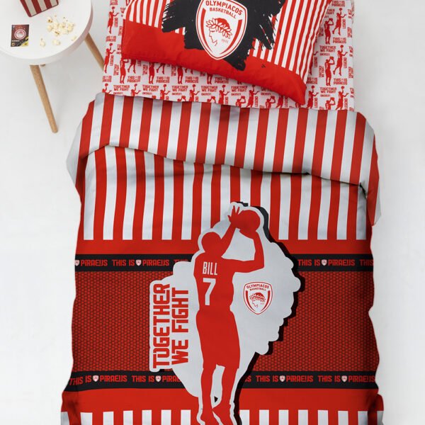 Σετ Παπλωματοθήκη Μονή Olympiacos B.C. 170x250 BC8 Κόκκινο Palamaiki
