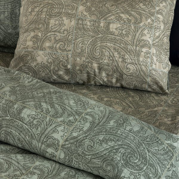 Σετ Μονά Σεντόνια Flannel Beauty 170x265 FB0241 Χωρίς Λάστιχο Πράσινο Palamaiki