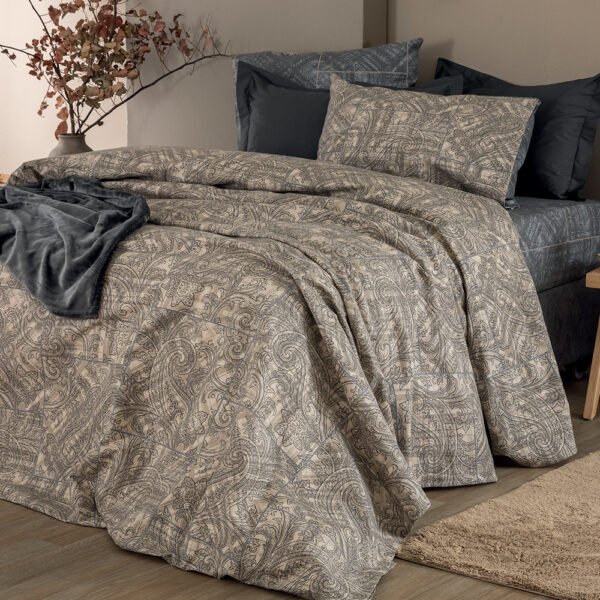 Σετ Σεντόνια Υπέρδιπλα Flannel Beauty 240x265 FB0240 Χωρίς Λάστιχο Μπεζ Palamaiki