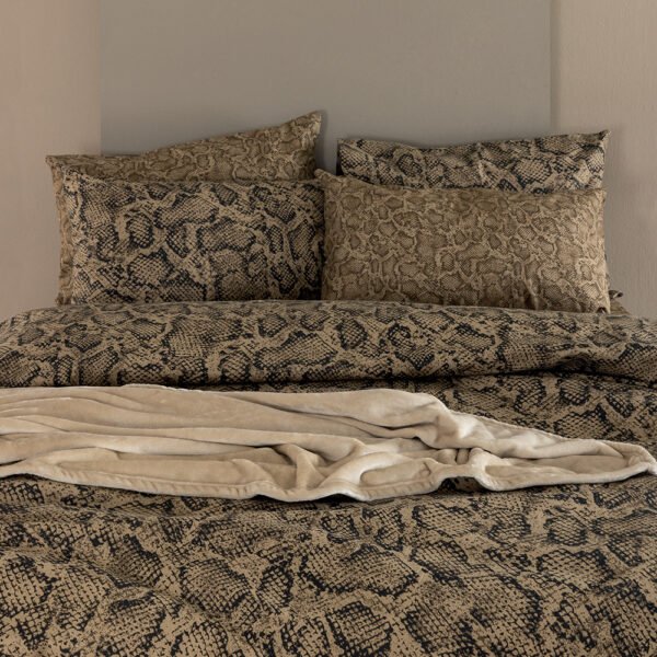 Σετ Παπλωματοθήκη Μονή Flannel Beauty 170x250 FB0243 Καφέ Palamaiki