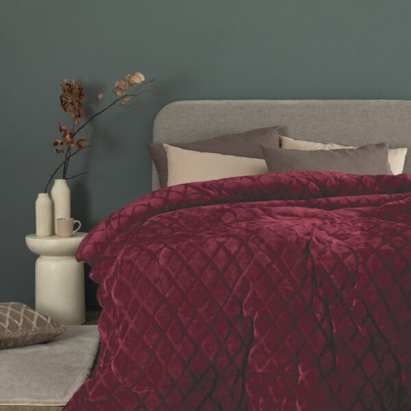 Κουβερτοπάπλωμα Υπέρδιπλο 220x240 NADINE/5 BORDO Μπορντώ Palamaiki