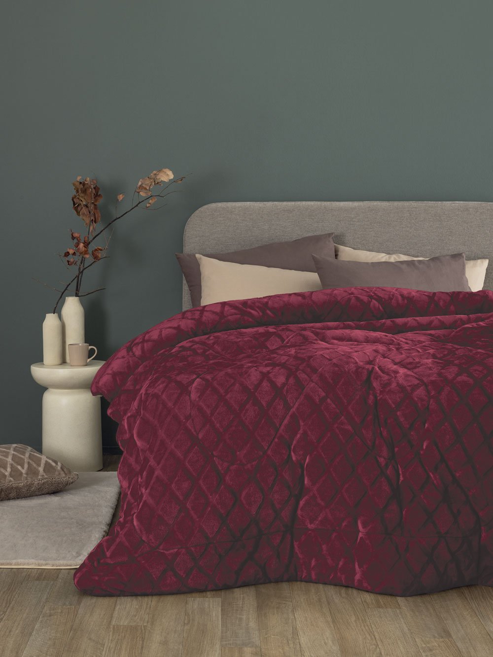 5205857298500_2 Κουβερτοπάπλωμα Υπέρδιπλο 220x240 NADINE/5 BORDO Μπορντώ Palamaiki - Image 1