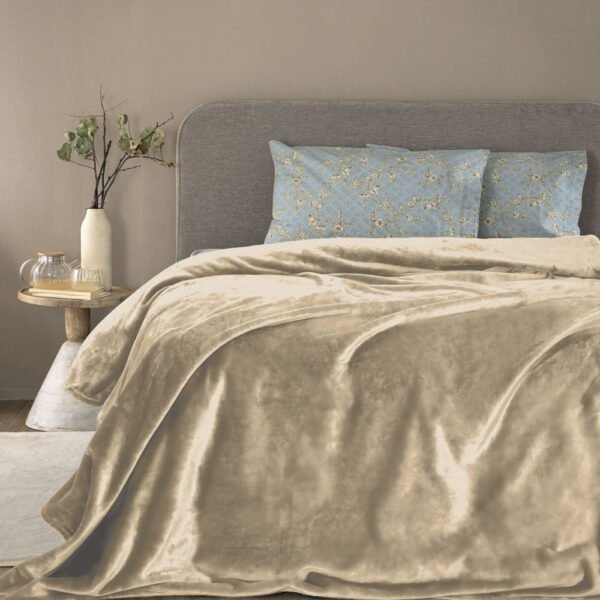 Κουβέρτα Fleece 160x220 LUCY FOG Εκρού Palamaiki