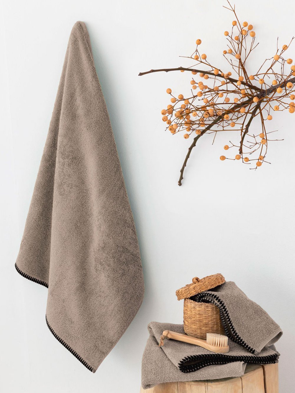 5205857298982_2 Πετσέτα Προσώπου Towels Collection 50x90 BROOKLYN MOKA Καφέ Palamaiki - Image 1