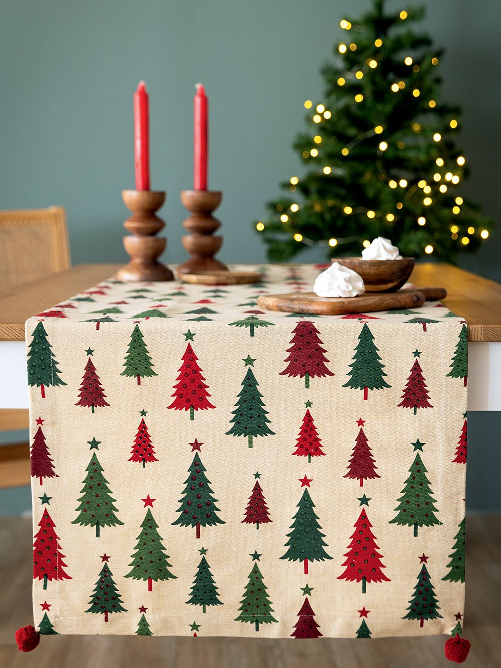 5205857300135_2 Runner Christmas Collection 45x140 CC103 Μπεζ Palamaiki - Image 1