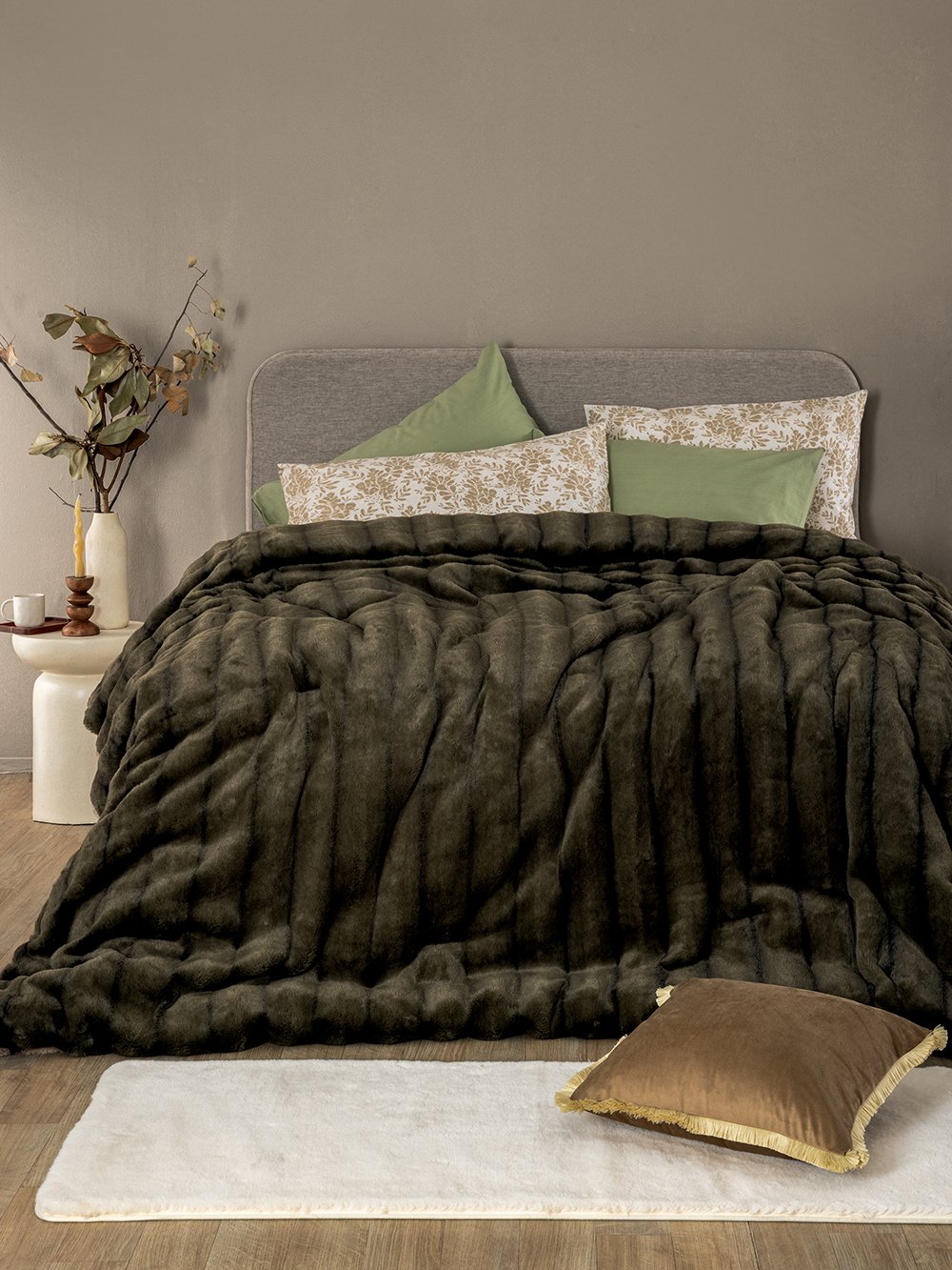 5205857300500_2 Κουβερτοπάπλωμα Υπέρδιπλο 230x250 CATE GREEN Πράσινο Palamaiki - Image 1