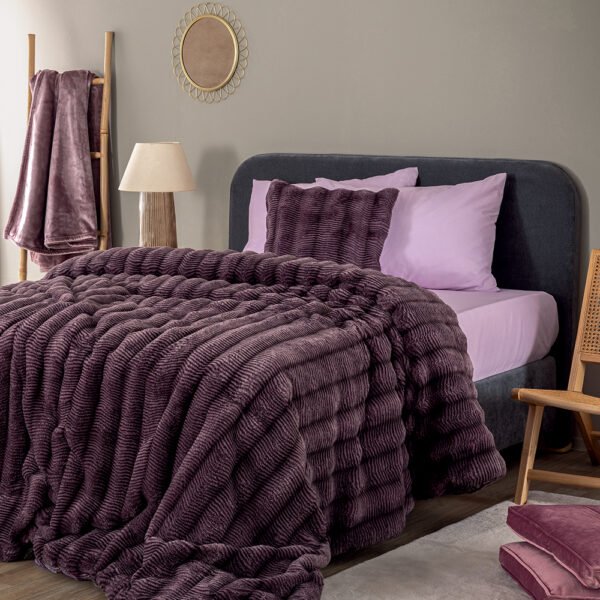 Κουβερτοπάπλωμα Υπέρδιπλο 220x240 JUNO PURPLE Μωβ Palamaiki