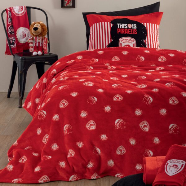 Κουβέρτα Ημίδιπλη 160x220 OLYMPIACOS BL  Palamaiki