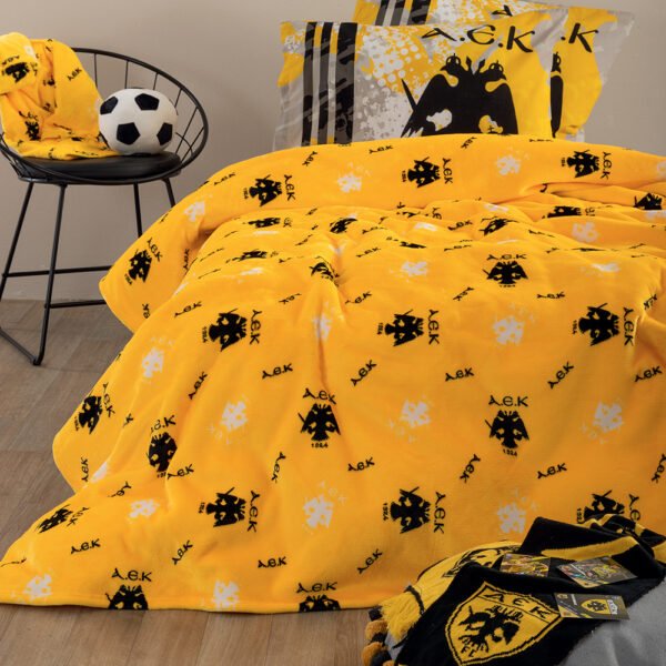 Κουβέρτα Ημίδιπλη 160x220 AEK BL  Palamaiki