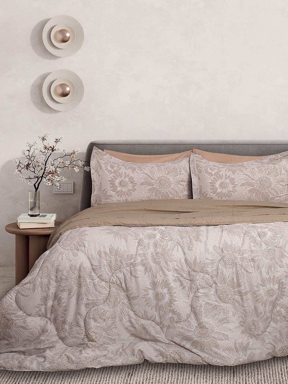 5205857302870_5 Σετ Πάπλωμα 230x250 & Σεντόνια Υπέρδιπλα Bed In A Bag B0695 Καφέ Palamaiki - Image 1