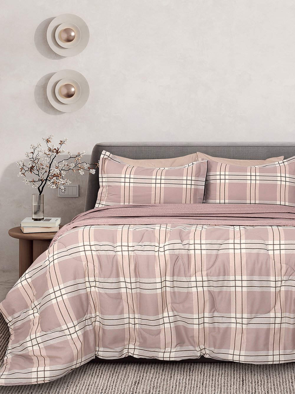 5205857302894_5 Σετ Πάπλωμα 230x250 & Σεντόνια Υπέρδιπλα Bed In A Bag B0697 Μπεζ Palamaiki - Image 1