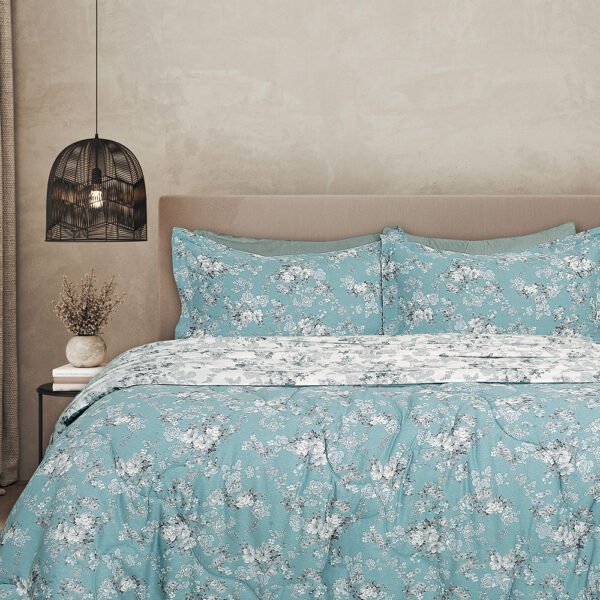 Σετ Πάπλωμα 230x250 & Σεντόνια Υπέρδιπλα Bed In A Bag B0698 Γαλάζιο Palamaiki