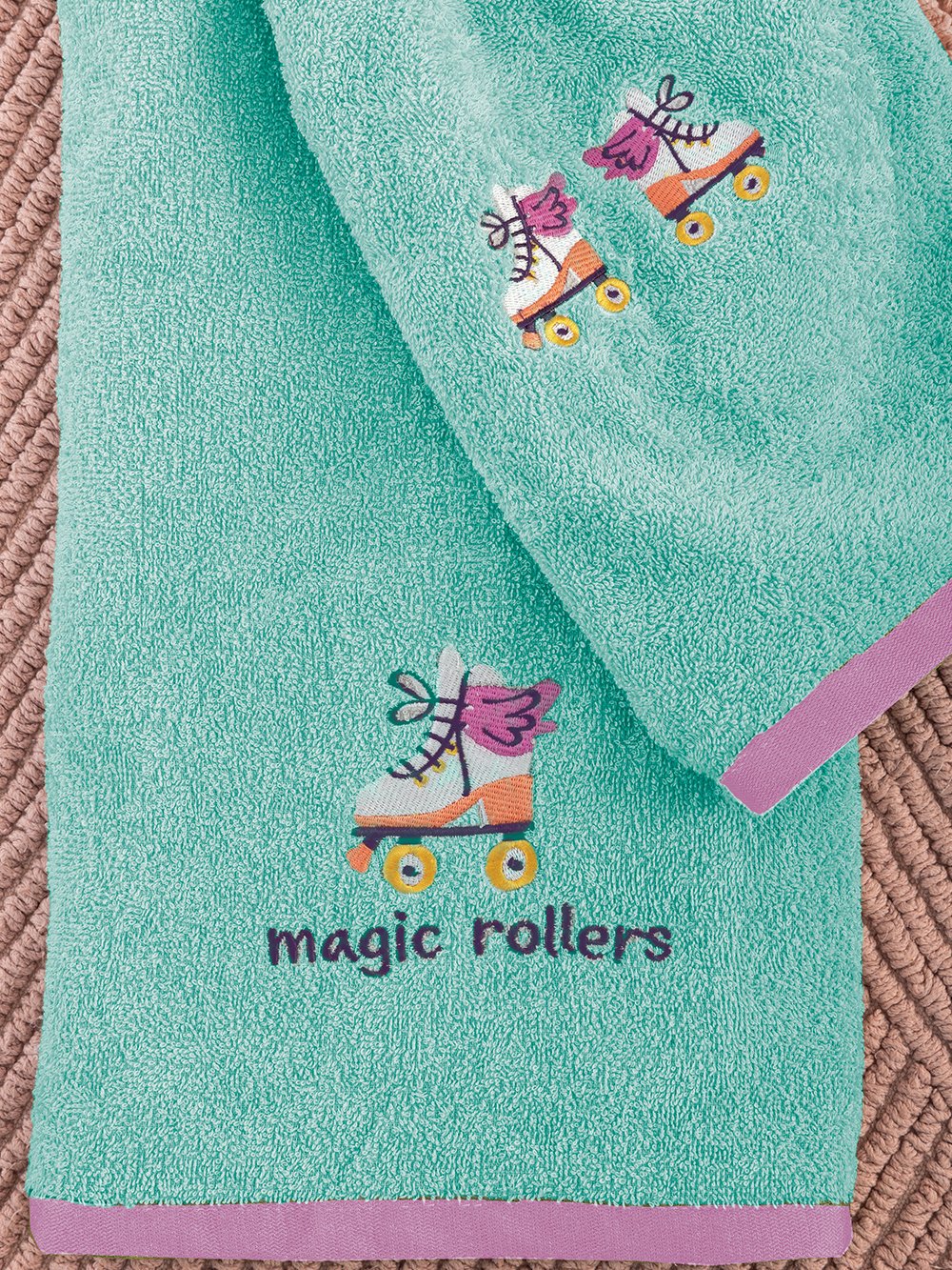 5205857303068_2 Σετ Παιδικές Πετσέτες Kids Bath ROLLERS Γαλάζιο Palamaiki - Image 1