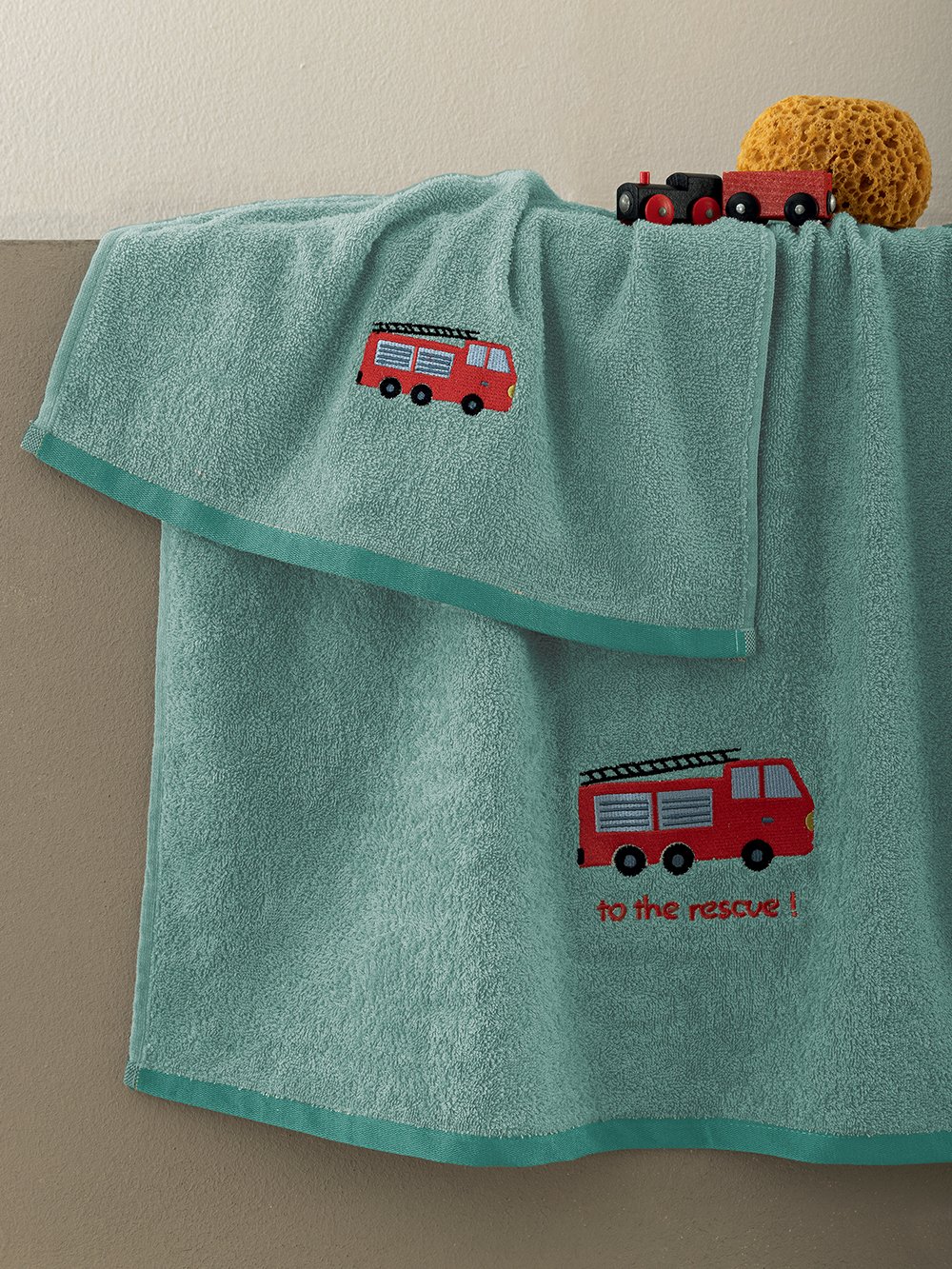 5205857303112_2 Σετ Παιδικές Πετσέτες Kids Bath RESCUE Μπλε Palamaiki - Image 1