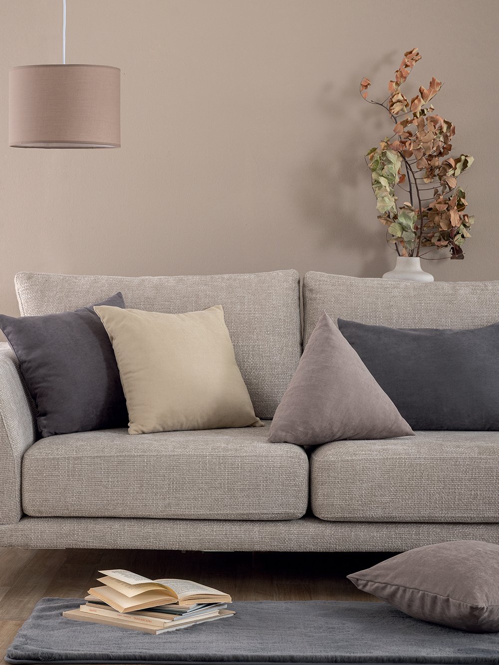 5205857303389_2 Διακοσμητική μαξιλαροθήκη με γέμιση 43x43x43 AS104 MOKA Καφέ Palamaiki - Image 1