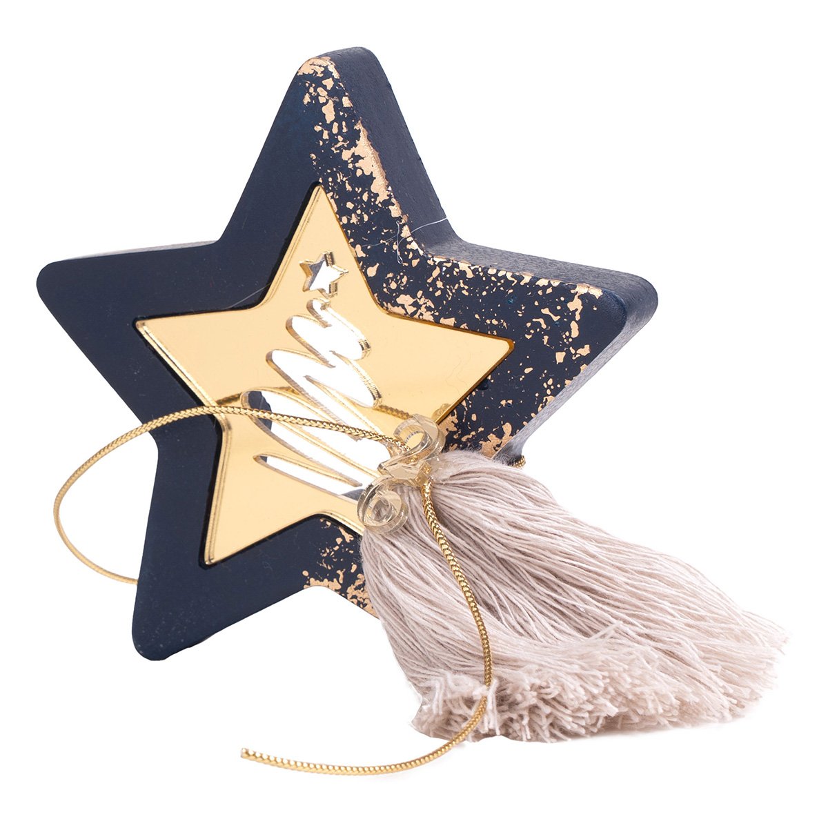 5299999223506 Beauty Home ΕΠΙΤΡΑΠΕΖΙΟ ΑΣΤΕΡΙ ΜΕ PLEXI GLASS ΣΚΟΥΡΟ ΜΠΛΕ - Image 1