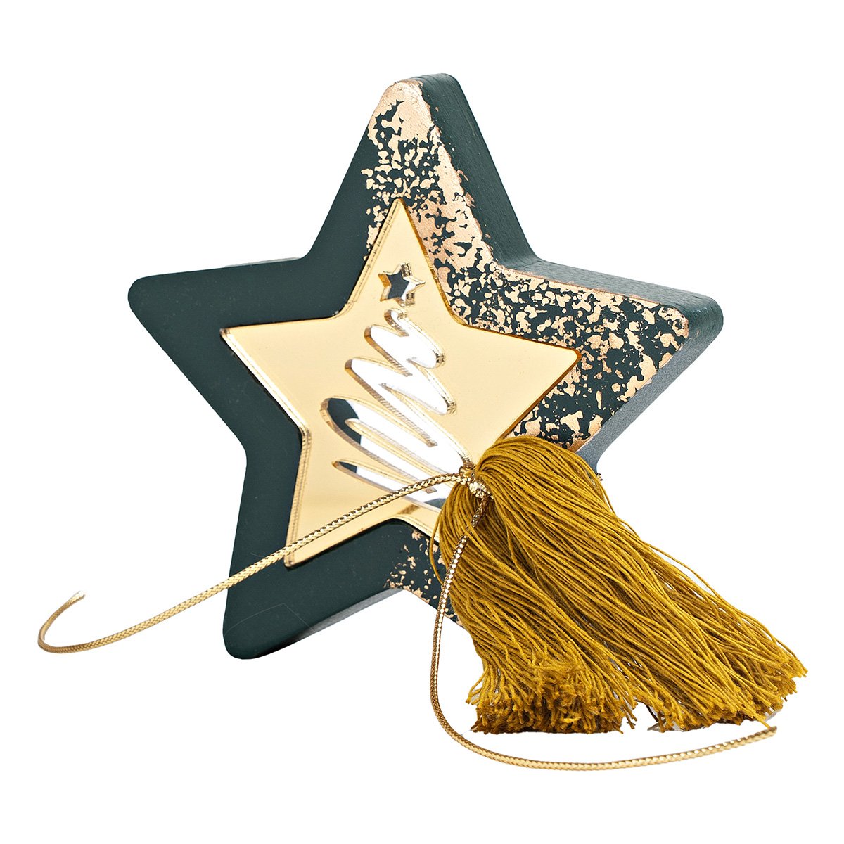 5299999223513-1 Beauty Home ΕΠΙΤΡΑΠΕΖΙΟ ΑΣΤΕΡΙ ΜΕ PLEXI GLASS ΠΡΑΣΙΝΟ - Image 1