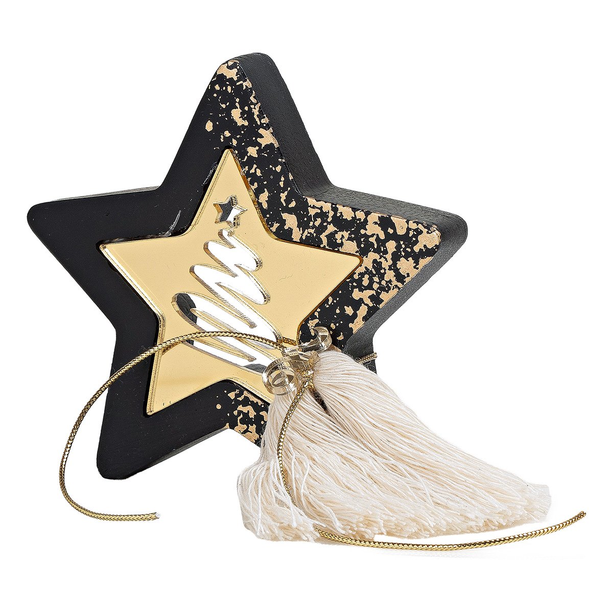 5299999223520-1 Beauty Home ΕΠΙΤΡΑΠΕΖΙΟ ΑΣΤΕΡΙ ΜΕ PLEXI GLASS ΜΑΥΡΟ - Image 1