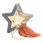 Beauty Home ΕΠΙΤΡΑΠΕΖΙΟ ΑΣΤΕΡΙ ΜΕ PLEXI GLASS ΓΚΡΙ