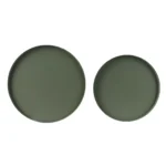 Beauty Home Μεταλλικοι Δίσκοι Χακί Σέτ 2 τμχ 35cm x 1.5cm - Image 2