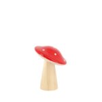 Beauty Home Μικρό Στρογγυλό Μανιτάρι  Ξύλο  Κόκκινο & Λευκό Ø5,5  x6,5 cm