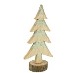 Beauty Home Έλατο ξύλινο σε κορμό με χρυσό γκλίτερ Ø7 x 27 cm