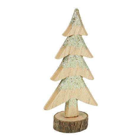 675795ac-5673-4447-ba93-95f9232183a9 Beauty Home Έλατο ξύλινο σε κορμό με χρυσό γκλίτερ Ø7 x 27 cm - Image 1